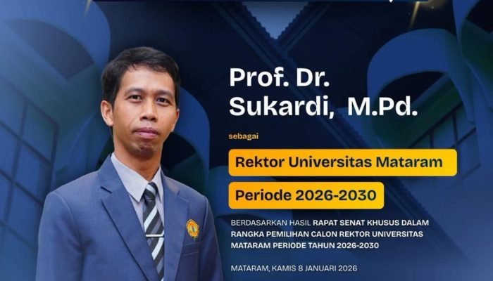 Selamat! Prof Dr Sukardi jadi Rektor Unram